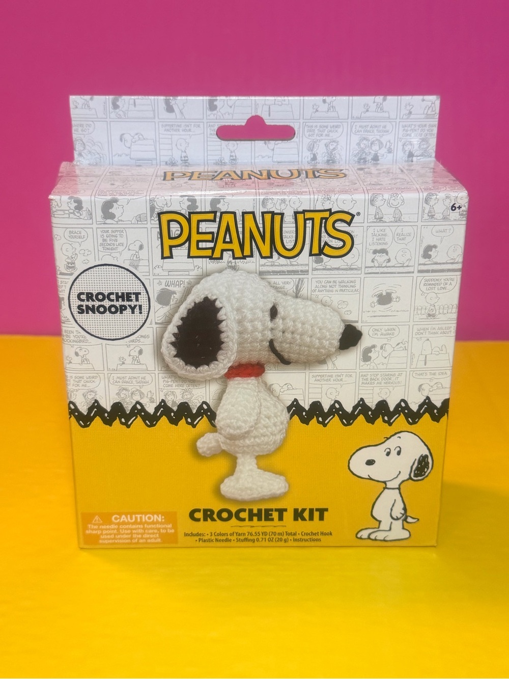 Peanuts Crochet Snoopy - White, Black & Red Accents